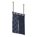 Vertical split curtains|Arrow fletchings (Yagasuri) Curtain design Black