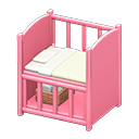 Baby bed|Plain white Blanket Pink