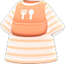 Baby orange tee with silicon bib