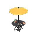 Bistro table|Yellow Parasol color Black