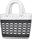Black & white striped basket bag