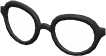Black round-frame glasses