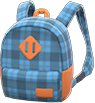 Blue checkered backpack