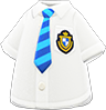 Blue necktie short-sleeved uniform top