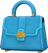 Blue pleather handbag