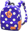 Blue polka-dot backpack