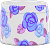 Blue roses on white rose-print skirt