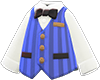 Blue shirt with striped vest
