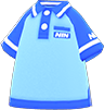 Blue shop uniform shirt