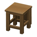 Box-shaped seat|Dark wood