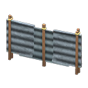 Corrugated iron fence|  Gray