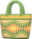 Diamond-weave basket bag