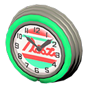 Diner Neon Clock|Aquamarine / Red Lines