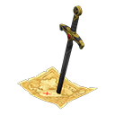 Double-edged sword|Old map Pierced object Gold & black