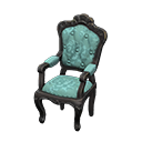 Elegant chair|Blue roses Fabric Black