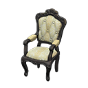Elegant chair|White with stripe Fabric Black