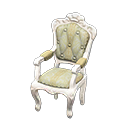 Elegant chair|White with stripe Fabric White