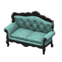 Elegant sofa|Blue roses Fabric Black