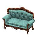 Elegant sofa|Blue roses Fabric Brown