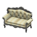 Elegant sofa|White with stripe Fabric Silver