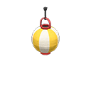 Festival lantern|Yellow & white stripes Lantern pattern Red