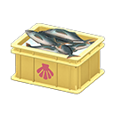 Fish container|Scallop Label Yellow