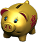 Golden piggy bank