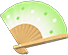 Grass-green folding fan