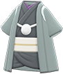 Gray Edo-period merchant outfit