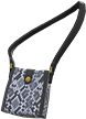 Gray python-print shoulder bag