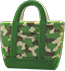 Green camo tote bag