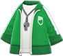 Green open track jacket