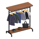 Hanging clothing rack|Dark wood