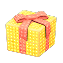 Illuminated Present|Yellow with red ribbon