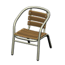 Metal-and-wood chair|Dark wood