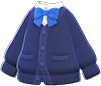 Navy blue cardigan school uniform top