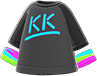 Neon blue DJ KK logo tee