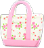 Pink tiny-flower-print tote bag