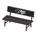 Plastic bench|Hearts Backboard logo Black