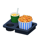 Popcorn snack set|Blue stripes Popcorn bucket Caramel & iced tea
