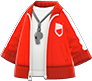 Red open track jacket