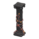 Ruined decorated pillar|Black