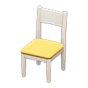 Simple chair|Yellow Cushion color White