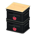 Stacked bottle crates|Apple Logo Black