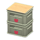 Stacked bottle crates|Apple Logo Gray