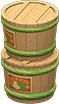 Stacked senmaizuke barrels