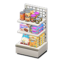 Store shelf|Imported foods Displayed items White