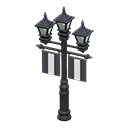 Street lamp with banners|Black Banner color Black