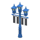 Street lamp with banners|Black Banner color Blue