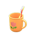Toothbrush-and-cup set|Tulip Cup design Orange